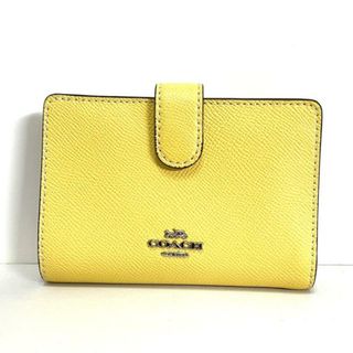 コーチ(COACH)のCOACH(コーチ) 2つ折り財布 ラグジュアリークロスグレーンレザーミディアムコーナージップウォレット F11484 イエロー レザー(財布)