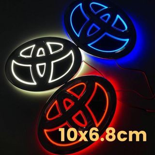 【送料込】トヨタ 5D LEDエンブレム 10×6.8cm 白or赤or青