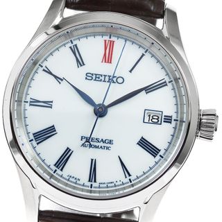 セイコー(SEIKO)のセイコー SEIKO SARX061/6R35-00B0 プレサージュ デイト 有田焼ダイアル 自動巻き メンズ 良品 箱・保証書付き_819594(腕時計(アナログ))