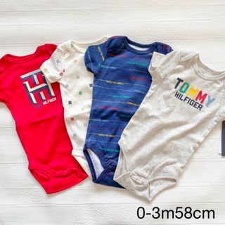 トミーヒルフィガー(TOMMY HILFIGER)の0-3m58cm 4枚セット　ロンパース　トミーヒルフィガー(ロンパース)