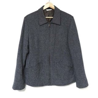 Paul Smith Collection(ポール スミス コレクション) ブルゾン サイズL メンズ - 黒×白 長袖/ニット/ジップアップ/秋/冬(ブルゾン)