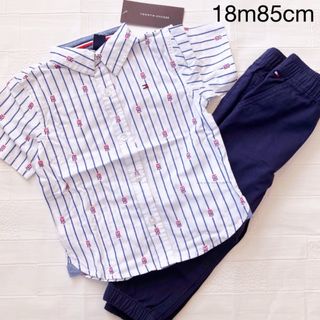 トミーヒルフィガー(TOMMY HILFIGER)の18m85cm 半袖シャツ　パンツ　セット　トミーヒルフィガー(Ｔシャツ)