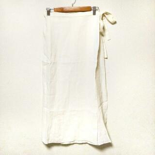 マックスマーラ(Max Mara)のMax Mara(マックスマーラ) 巻きスカート サイズ42 M レディース美品  - アイボリー ロング/麻(その他)