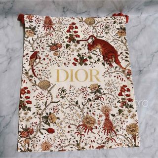 ディオール(Dior)のディオール 巾着ポーチ トラ ノベルティ 2022 CNY限定 レッド 海外限定(ポーチ)