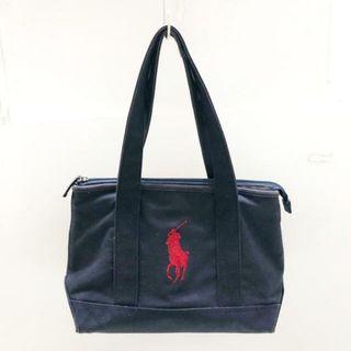 POLO RALPH LAUREN - POLObyRalphLauren(ポロラルフローレン) ショルダーバッグ ビッグポニー ダークネイビー×レッド 刺繍 キャンバス