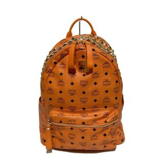 エムシーエム(MCM)のMCM(エムシーエム) リュックサック スタークバックパック ミディアム MMK2AVE12OR001 オレンジ×黒 スタッズ 合皮(リュック/バックパック)