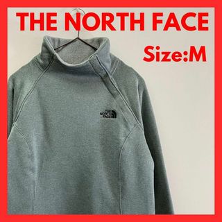 ザノースフェイス(THE NORTH FACE)の【美品】古着　ノースフェイス　フリース　プルオーバー　レディース　グリーン　M(トレーナー/スウェット)