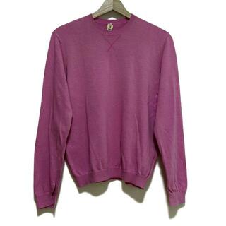 nagonstans(ナゴンスタンス) 長袖セーター サイズ38 M レディース - ピンク エルボーパッチ 綿(ニット/セーター)