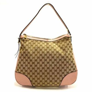 グッチ(Gucci)のGUCCI(グッチ) ショルダーバッグ レディース - 449244 ベージュ×ピンク ジャガード×レザー(ショルダーバッグ)