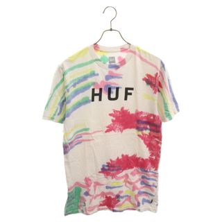 HUF ハフ ロゴ ペイント クルーネック 半袖Tシャツ カットソー ホワイト/マルチ