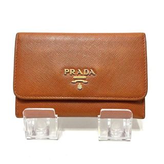 プラダ(PRADA)のPRADA(プラダ) カードケース - オレンジ レザー(名刺入れ/定期入れ)