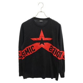 ディーゼル(DIESEL)のDIESEL ディーゼル COSMIC コズミック フロントスリーブプリント長袖Tシャツ カットソー ブラック/レッド(Tシャツ/カットソー(七分/長袖))