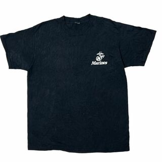 MARINES 半袖Tシャツ アメリカ海兵隊 ブラック US古着 w73(Tシャツ/カットソー(半袖/袖なし))