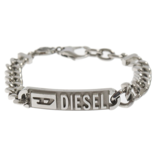 ディーゼル(DIESEL)のDIESEL ディーゼル Logo Plate Bracelet ロゴプレート ブレスレット ステンレス シルバー(ブレスレット)