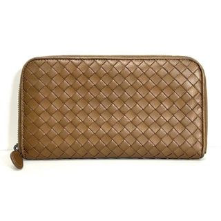 ボッテガヴェネタ(Bottega Veneta)のBOTTEGA VENETA(ボッテガヴェネタ) 長財布 イントレチャート 114076 ブラウン ラウンドファスナー レザー(財布)