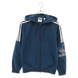 アディダス(adidas)のadidas アディダス OUTLINE FZ HOOD アームロゴジップアップジャケット ブルー DX3855(フライトジャケット)