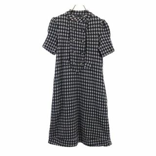 マークバイマークジェイコブス(MARC BY MARC JACOBS)のマークバイマークジェイコブス 千鳥柄 半袖 パフスリーブ ワンピース XS 黒×グレー系 MARC BY MARC JACOBS レディース(その他)