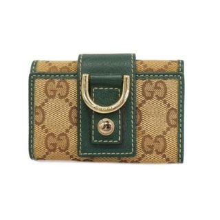 グッチ(Gucci)の【4ie6451】グッチ キーケース/GGキャンバス/アビー/141419/キャンバス/レザー/ブラウン/グリーン/シャンパンゴールド金具 【中古】 レディース(キーケース)