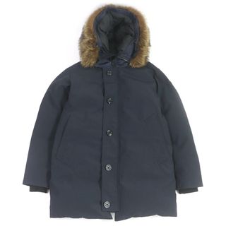 モンクレール(MONCLER)の美品□MONCLER モンクレール 19-20AW POLA マーモットファー WZIP フーデッド ダウンジャケット コート ダークネイビー 2 ハンガー・ガーメント付き 正規品 メンズ(ダウンジャケット)