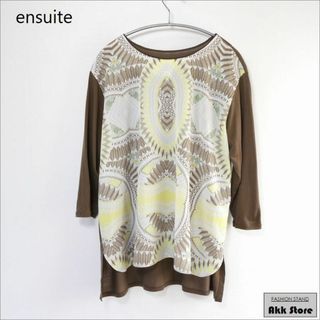 エンスウィート(ensuite)のensuite  レディース トップス 七分袖 カットソー L(カットソー(長袖/七分))