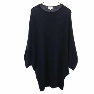 ランバンオンブルー(LANVIN en Bleu)のランバンオンブルー ウールブレンド ニット ワンピース 38 ブラック LANVIN en Bleu チュニック レディース(その他)