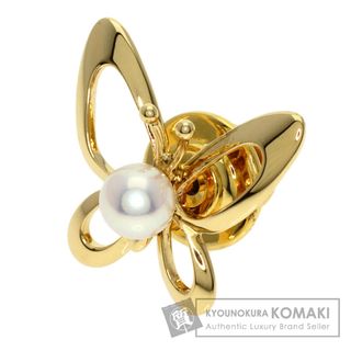 ミキモト(MIKIMOTO)のMIKIMOTO パール 真珠 バタフライ ピンブローチ ブローチ K18YG レディース(ブローチ/コサージュ)