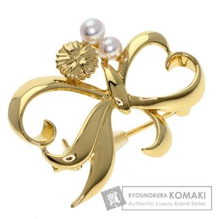 ミキモト(MIKIMOTO)のMIKIMOTO ベビーパール 真珠 リボンモチーフ ブローチ K18YG レディース(ブローチ/コサージュ)