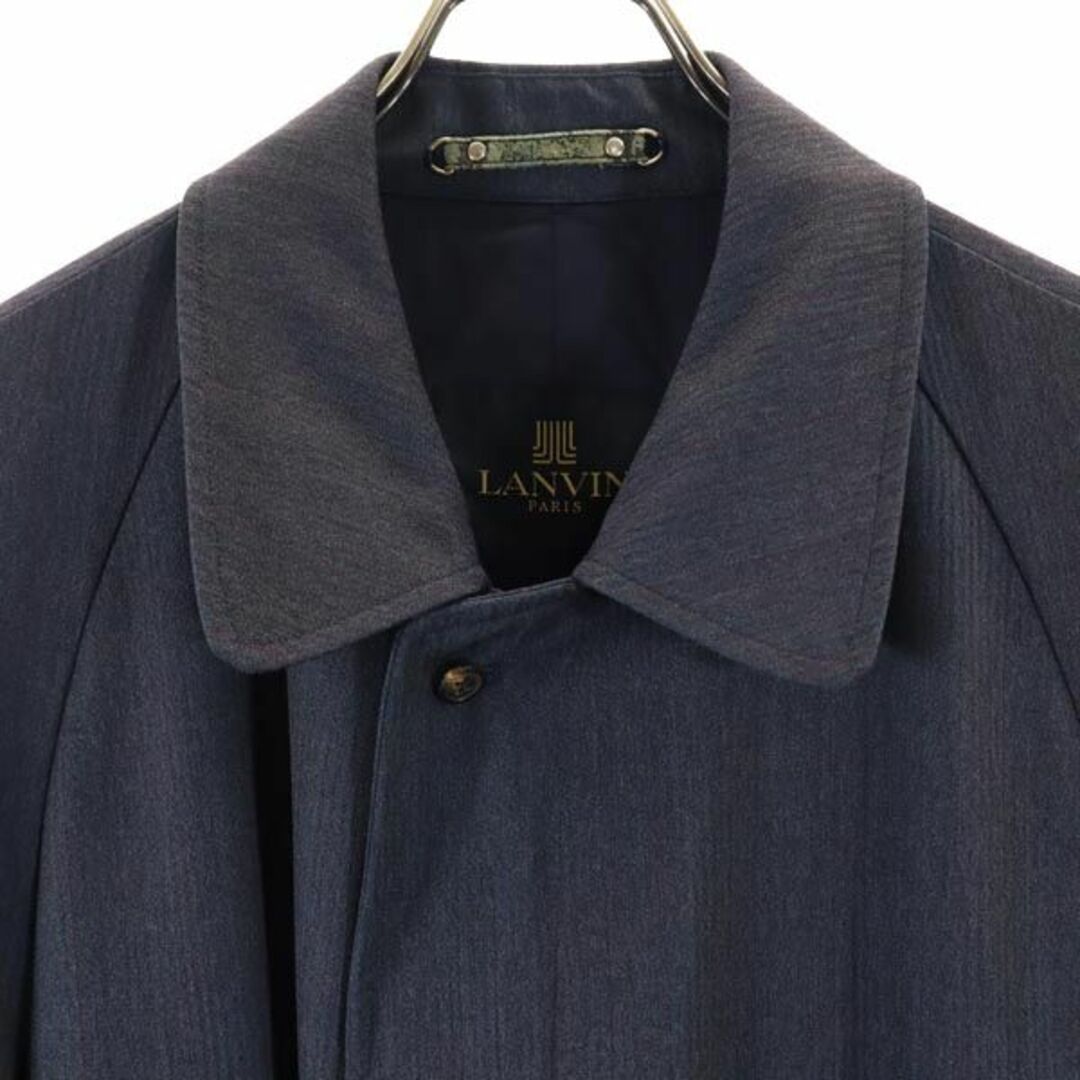 ランバン ステンカラーコート R48-45 ブルーグレー LANVIN メンズ ランバン ステンカラーコート R48-45 ブルーグレー LANVIN メンズ