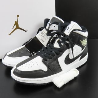 ナイキ(NIKE)の未使用品 NIKE ナイキ WMNS AIR JORDAN 1 MID SE エア ジョーダン 1 ミッド SE 靴 シューズ ハイカット DR0501-101 タグ付き 28cm スニーカー レザー ブラック メンズ【中古】(スニーカー)