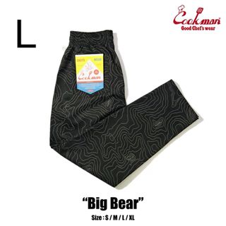 COOKMAN Chef Pants シェフパンツ Big Bear 黒 地図(ワークパンツ/カーゴパンツ)