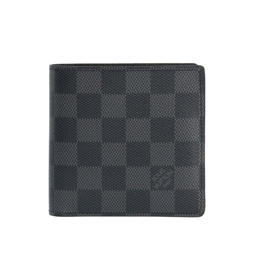 LOUIS VUITTON - ルイヴィトン マルコ ダミエ・グラフィット 二つ折り財布 ダミエグラフィットキャンバス N62664 ユニセックス LOUIS VUITTON  中古