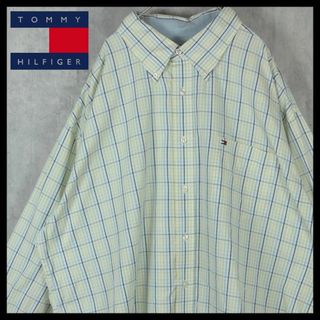 トミーヒルフィガー(TOMMY HILFIGER)の【レア】トミーヒルフィガー シャツ 刺繍ロゴ チェック柄 綿100％ レトロ(シャツ)