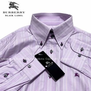 バーバリーブラックレーベル(BURBERRY BLACK LABEL)のバーバリー ブラック レーベル ストライプ ボタンダウン 長袖 BD シャツ 2(シャツ)