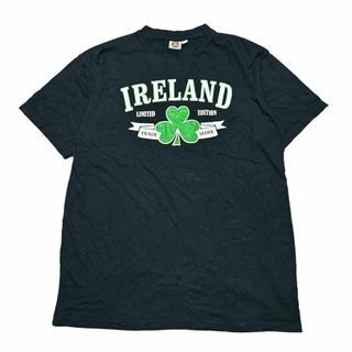 IRELAND 半袖Tシャツ クローバー ブラック US古着 v13(Tシャツ/カットソー(半袖/袖なし))