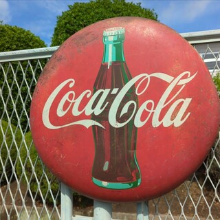コカコーラ(コカ・コーラ)のCoca Cola コカ・コーラ 看板 丸型 ホーロー看板 コカコーラ(その他)