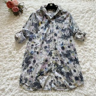 ポールスミス　花柄ロングシャツワンピース　フラワープリント　サイズ40