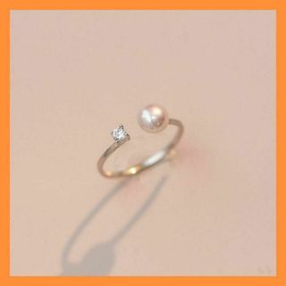 c【SALE】パールダイヤ フリーリング エレガント シンプル高級感(リング(指輪))