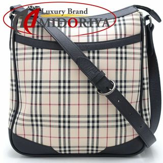 バーバリー(BURBERRY)のBURBERRY バーバリー ショルダーバッグ ノバチェック キャンバスxレザー  ベージュ ブラック/351289【中古】(ショルダーバッグ)