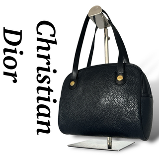 クリスチャンディオール(Christian Dior)の美品　クリスチャンディオール　ハンドバッグ　CDロゴ　ゴールド金具　ネイビー　革(ハンドバッグ)