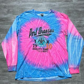 FRUIT OF THE LOOM - タイダイ染め ロンT 長袖Tシャツ プリントL ビッグサイズ フルーツボディ