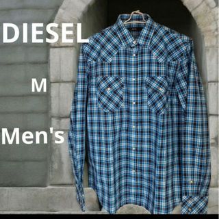 DIESEL 　ディーゼル　チェック柄ウエスタンスナップボタン長袖シャツ M