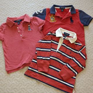 ポロラルフローレン(POLO RALPH LAUREN)のラルフローレン　ポロシャツ　長袖　赤　3枚(Tシャツ/カットソー)