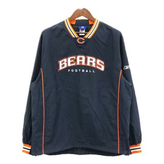 リーボック(Reebok)のReebok リーボック NFL シカゴ・ベアーズ プルオーバー ジャケット プロチーム ネイビー (メンズ M) 中古 古着 Q8497(その他)