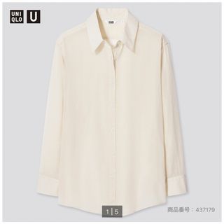 ユニクロ(UNIQLO)のシアーシャツ　白　アイボリー　ナチュラル　ユニクロ(シャツ/ブラウス(長袖/七分))