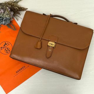 エルメス(Hermes)のHERMES エルメス サックアデペッシュ41 ブラウン ビジネスバッグ(ビジネスバッグ)