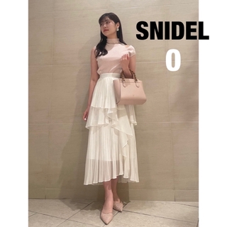SNIDEL - スナイデル　snidel ストレートプリーツティアードスカート ホワイト　0 S
