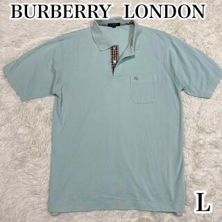 BURBERRY - 【希少◎大サイズ】バーバリーロンドン　ポロシャツ　L ノバチェック　ホースロゴ