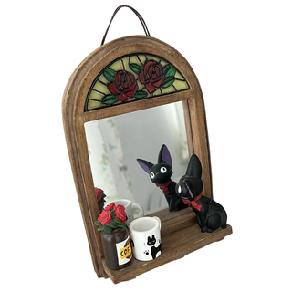 ジブリ(ジブリ)の魔女の宅急便 ジジ ものおもいの窓辺 鏡 スタンドミラー ジブリインテリア 猫(スタンドミラー)