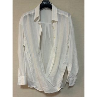 ドゥーズィエムクラス(DEUXIEME CLASSE)の美品　ドゥーズィエムクラス　リネンシャツ　カシュクール(シャツ/ブラウス(長袖/七分))