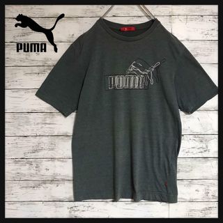 PUMA - 【美品】プーマ　ロゴいっぱいTシャツ　希少デザイン　グレー　K384